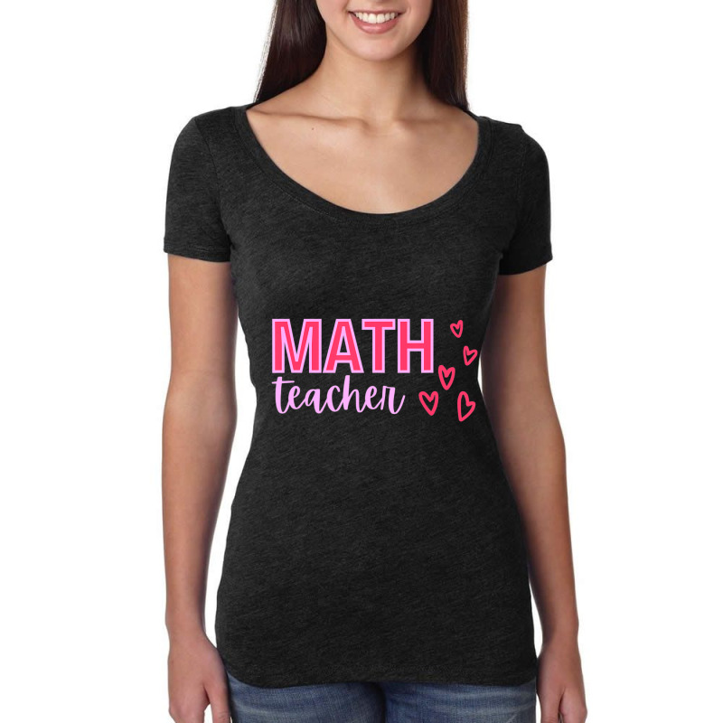 Limited Edition Valentine's Day Math Teacher With Hearts Women's Triblend Scoop T-shirt by Trudeau Palmer | Artistshot