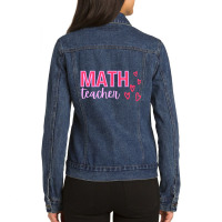 Limited Edition Valentine's Day Math Teacher With Hearts Ladies Denim Jacket | Artistshot