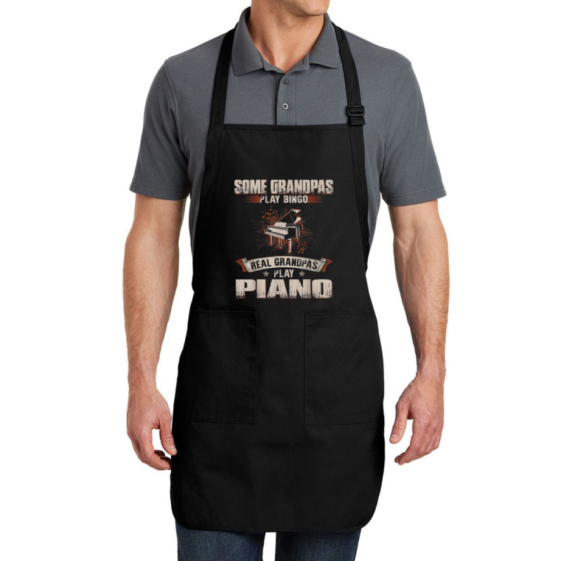 Mens Some Grandpas Play Bingo Real Grandpas Play Piano Full-length Apron | Artistshot