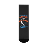 Mens Some Grandpas Play Bingo Real Grandpas Waterski Crew Socks | Artistshot