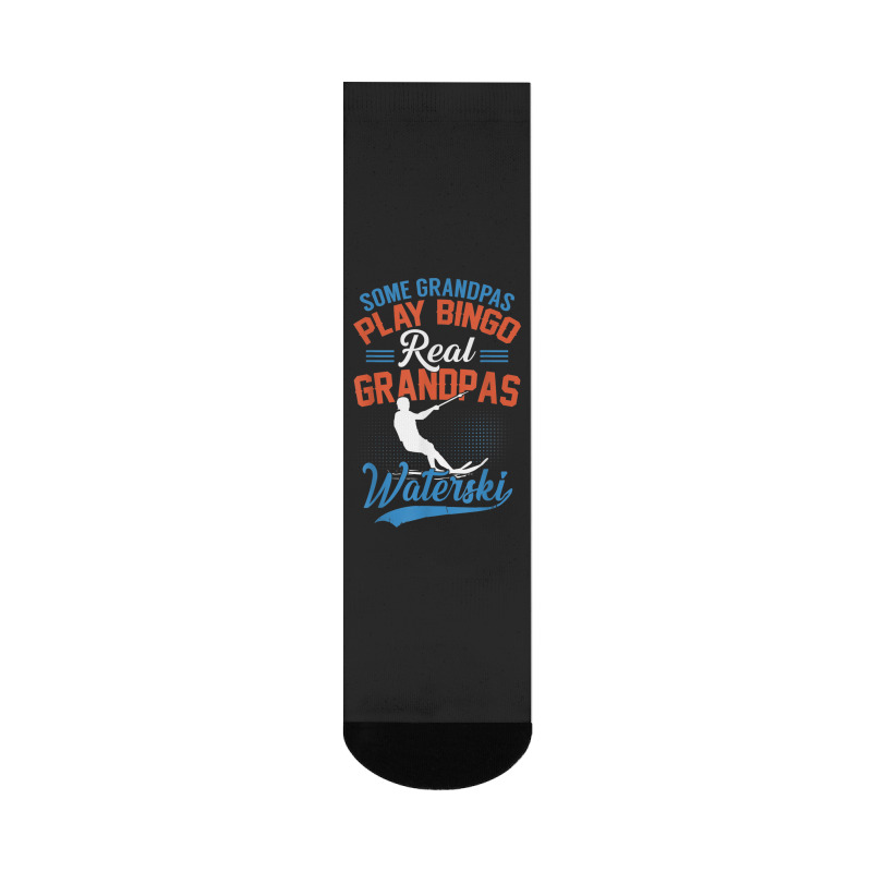 Mens Some Grandpas Play Bingo Real Grandpas Waterski Crew Socks | Artistshot