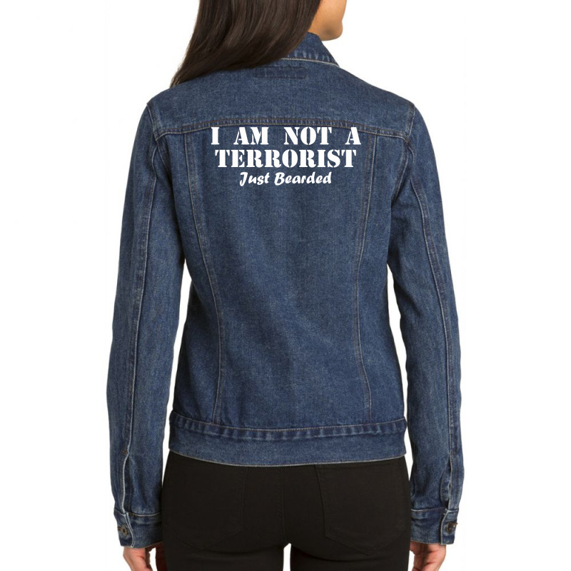 I Am Not A Terrorist Just Bearded Ladies Denim Jacket | Artistshot