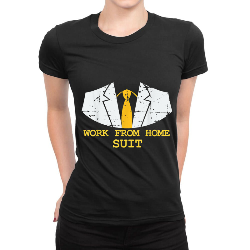 Mens Work From Home Suit Telecommuter Ladies Fitted T-Shirt by THOMASBUEHLER | Artistshot