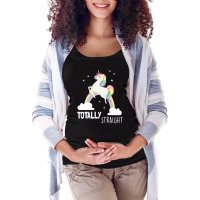 Totally Straight Funny Unicorn Maternity Scoop Neck T-shirt | Artistshot