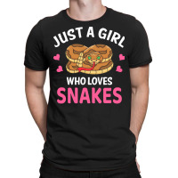 Snake T  Shirt Just A Girl Who Loves Snakes I Cartoon Snake T  Shirt T-shirt | Artistshot