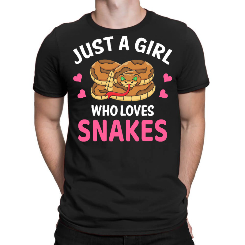 Snake T  Shirt Just A Girl Who Loves Snakes I Cartoon Snake T  Shirt T-Shirt by heloise3085 | Artistshot