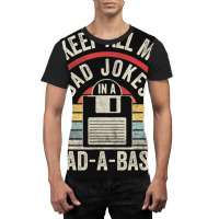 Retro I Keep All My Dad Jokes In A Dad-a-base Cool Dad Graphic T-shirt | Artistshot