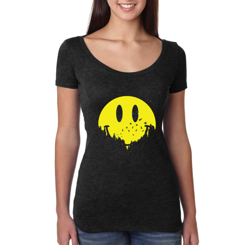 Smiley Planet Women's Triblend Scoop T-shirt by Gurkan | Artistshot