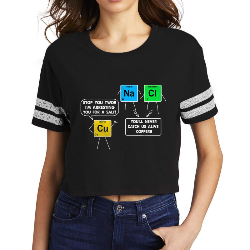 Salt And Copper Periodic Table Police Pun Chemistry Scorecard Crop Tee by tintruong | Artistshot