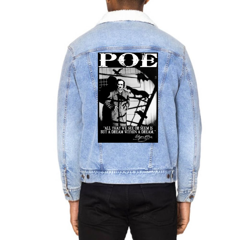 Edgar Allan Poe Unisex Sherpa-Lined Denim Jacket by salayobatrazf | Artistshot