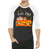 Hello Fall Bulldogs In Car Autunm T  Shirt Bulldogs Hello Fall   Bulld 3/4 Sleeve Shirt | Artistshot