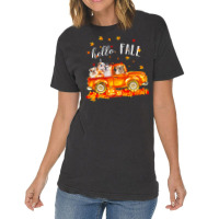 Hello Fall Bulldogs In Car Autunm T  Shirt Bulldogs Hello Fall   Bulld Vintage T-shirt | Artistshot