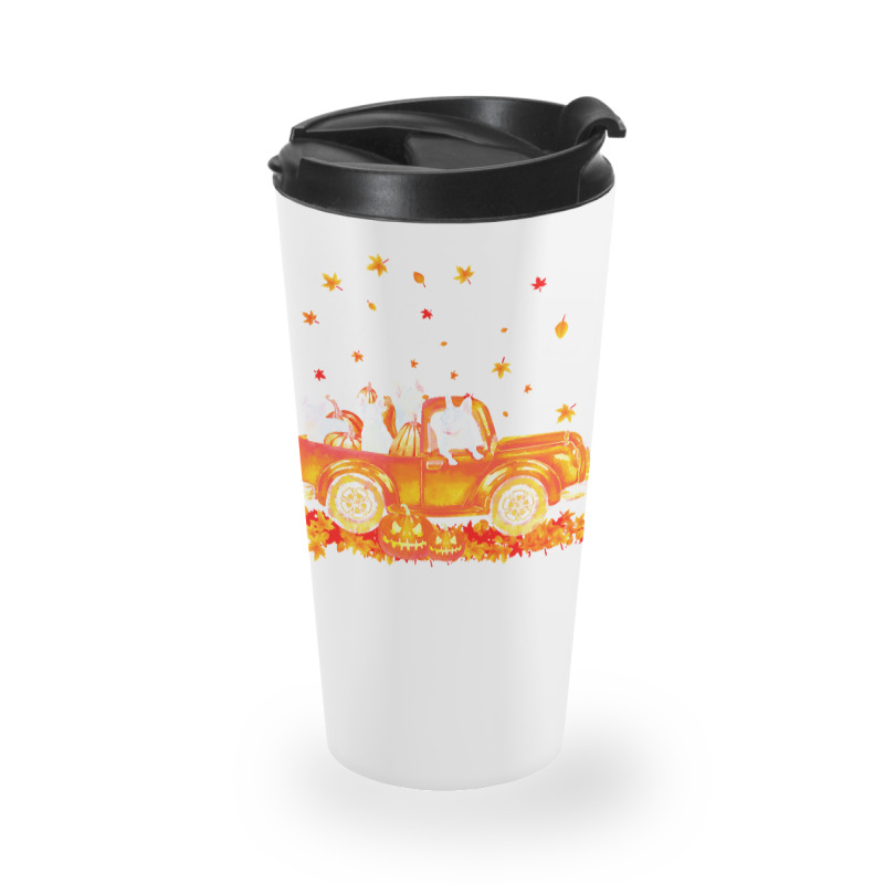 Hello Fall Frenchie In Car Autunm T  Shirt Frenchie Hello Fall   Frenc Travel Mug | Artistshot