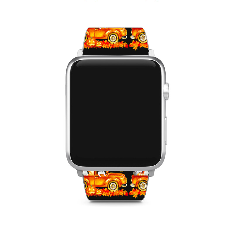 Hello Fall Frenchie In Car Autunm T  Shirt Frenchie Hello Fall   Frenc Apple Watch Band | Artistshot