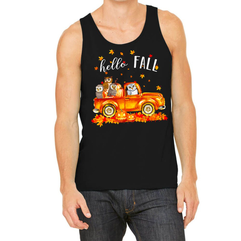 Hello Fall Owls In Car Autunm T  Shirt Owls Hello Fall   Owls In Car P Tank Top | Artistshot