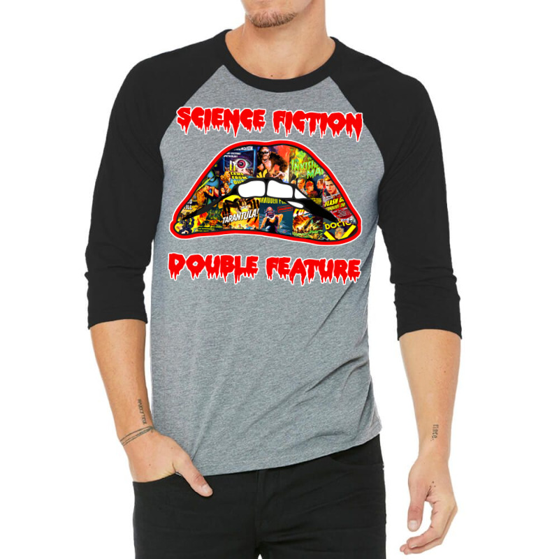 Science Fiction  Double Feature (lips! Lips!! Lips!!!) 3/4 Sleeve Shirt | Artistshot