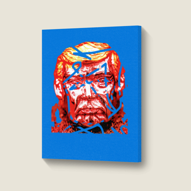 Trump Head Red Haywire Portrait Canvas Print | Artistshot