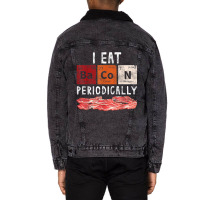 Bacon Periodic Table Funny Food Science Bacon Lover Gift Unisex Sherpa-lined Denim Jacket | Artistshot