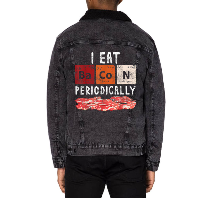 Bacon Periodic Table Funny Food Science Bacon Lover Gift Unisex Sherpa-Lined Denim Jacket by NOELRIVERA | Artistshot