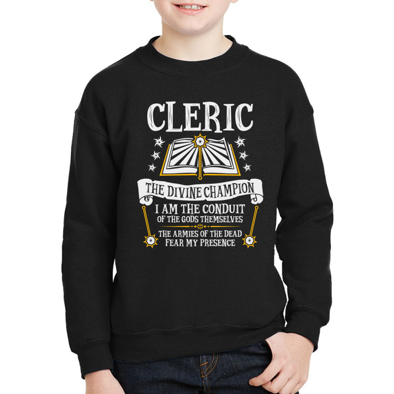 Trending Cleric, The Divine Champion - Dungeons & Dragons (black) Youth Sweatshirt by Estrada Link | Artistshot