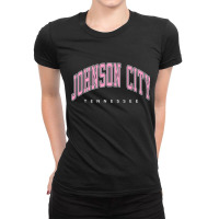 Johnson City Tennessee Tn Varsity Style Pink Text Premium Ladies Fitted T-shirt | Artistshot