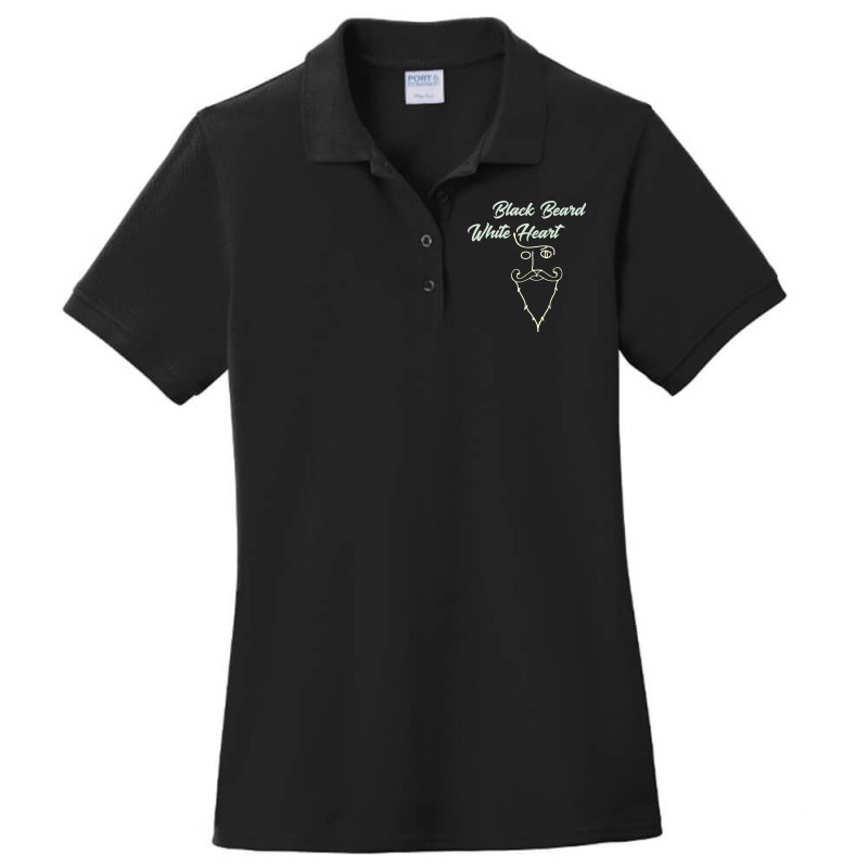 Black Beard White Heart2 Ladies Polo Shirt by Grafixbychawki | Artistshot