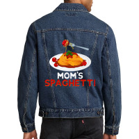 Mom's Spaghetti Food Lover Foodie Loves Pasta Men Denim Jacket | Artistshot