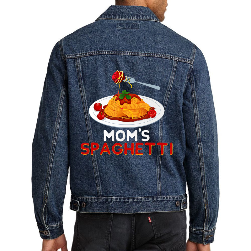 Mom's Spaghetti Food Lover Foodie Loves Pasta Men Denim Jacket by namnguyen | Artistshot