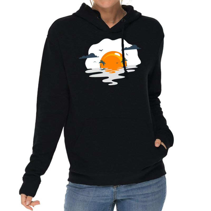 Sunset T  Shirt Sunset As Fried Egg Illustration T  Shirt Lightweight Hoodie | Artistshot