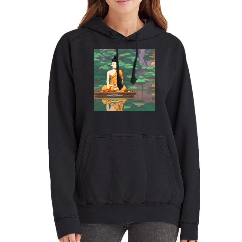 Cartoon Buddha Statue Art Vintage Hoodie | Artistshot