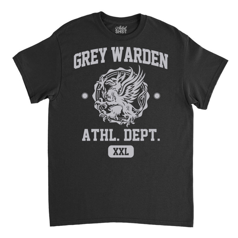 Grey Warden Athletic Department  Dragon Age Gym Shirt Style  Silver Pr Classic T-shirt by borlapleenazr | Artistshot