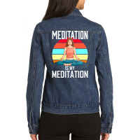 Trending Yoga Meditation Namaste Yogi Spiritual Meditate-yckqh Ladies Denim Jacket | Artistshot