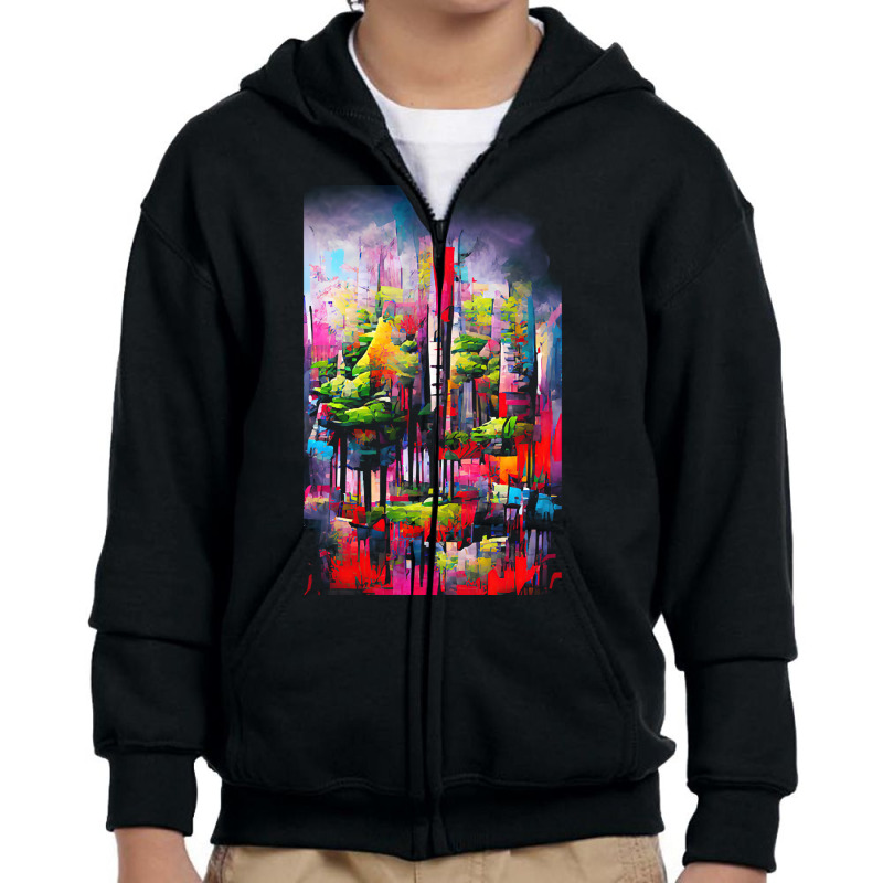 Forest T  Shirtcolorful Forest T  Shirt Youth Zipper Hoodie by tomas38978 | Artistshot