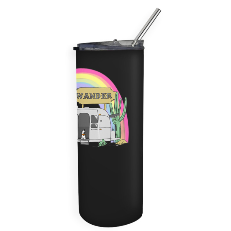 Trending Retro 70s Airstream Rainbow Desert Wander Travel Skinny Tumbler | Artistshot