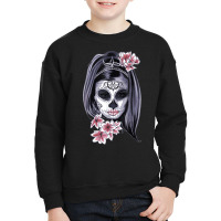 Day Of The Dead Calavera Girl Painted Mask T Shirt Youth Sweatshirt | Artistshot