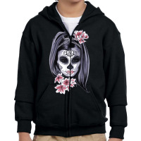 Day Of The Dead Calavera Girl Painted Mask T Shirt Youth Zipper Hoodie | Artistshot