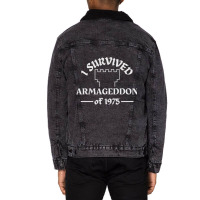 I Survived Armageddon Of 1975 Exjw Watchtower Organization Jehovah's W Unisex Sherpa-lined Denim Jacket | Artistshot