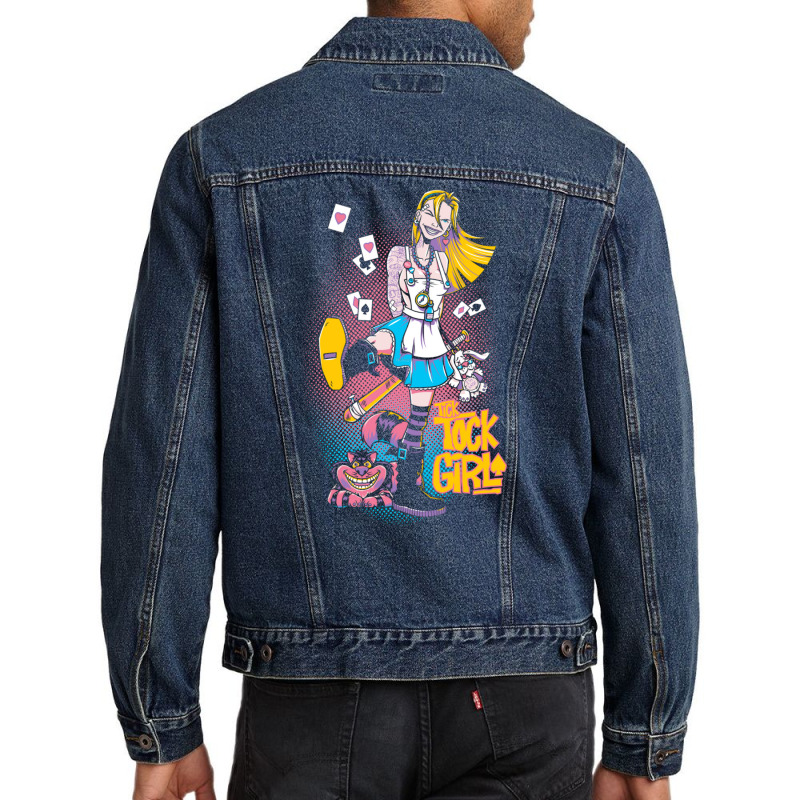 Tick Tock Girl Men Denim Jacket by kakashop | Artistshot