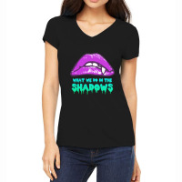 Limited Edition What We Do In The Shadows Vamp Lips Women's V-neck T-shirt | Artistshot