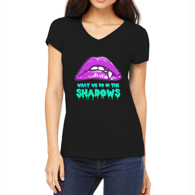 Limited Edition What We Do In The Shadows Vamp Lips Women's V-Neck T-Shirt by Berrios Crisp | Artistshot