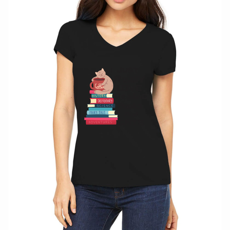 Hot Trend I Just Really Love Reading Books And Cats Women's V-neck T-shirt | Artistshot