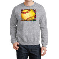 Sports Softball Background Crewneck Sweatshirt | Artistshot