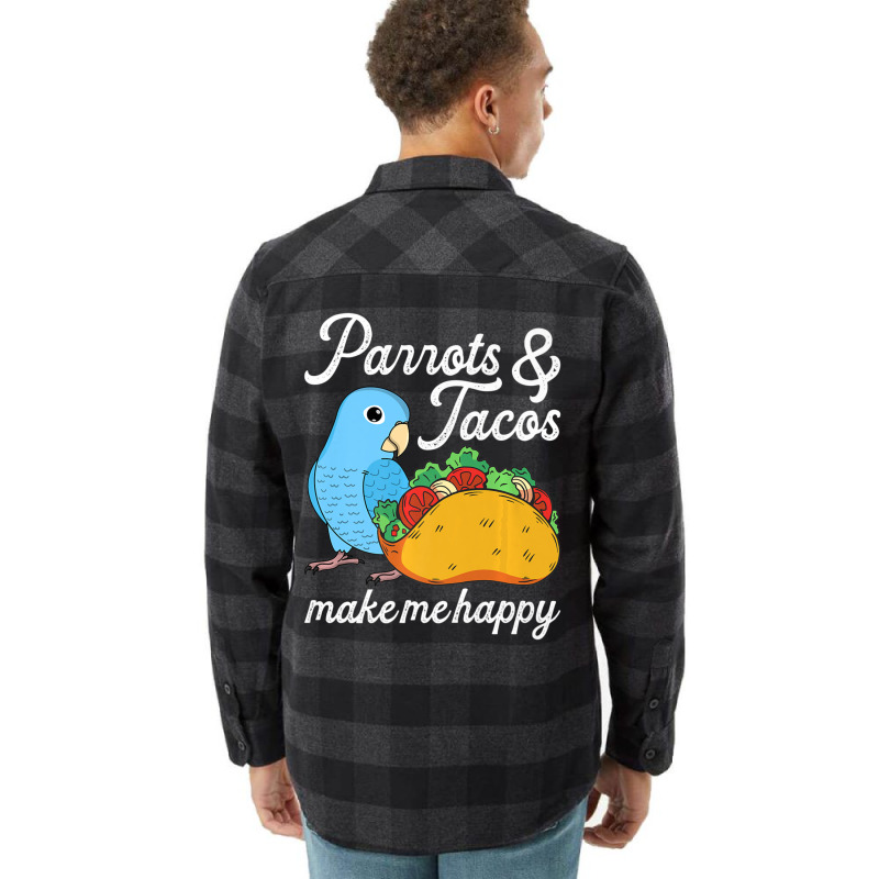 Parrots & Tacos I Kawaii Food I Blue Parrotlet Flannel Shirt by namnguyen | Artistshot