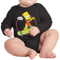 The Simpsons Bart Simpson Eat My Shorts T Shirt Long Sleeve Baby Bodysuit | Artistshot