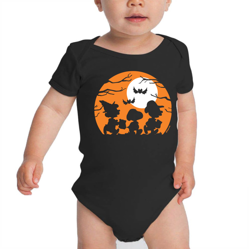 Peanuts  Halloween  Trick Or Treat Silhouettes Baby Bodysuit | Artistshot