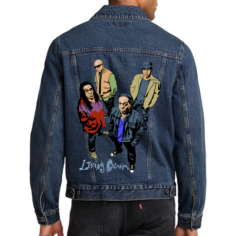 Cool Vector Living Color New Graphic Design Men Denim Jacket | Artistshot