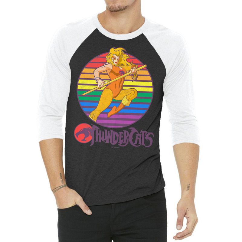 Thundercats Cheetara Rainbow Sunset Poster Premium T Shirt 3/4 Sleeve Shirt by javauxswar | Artistshot