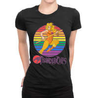 Thundercats Cheetara Rainbow Sunset Poster Premium T Shirt Ladies Fitted T-shirt | Artistshot