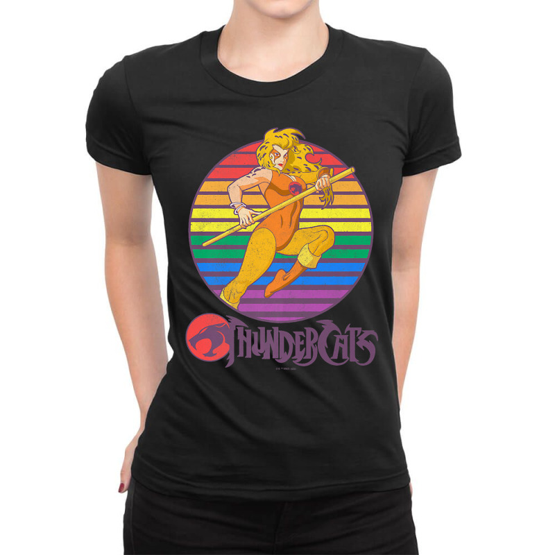 Thundercats Cheetara Rainbow Sunset Poster Premium T Shirt Ladies Fitted T-Shirt by javauxswar | Artistshot