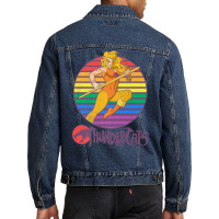 Thundercats Cheetara Rainbow Sunset Poster Premium T Shirt Men Denim Jacket | Artistshot